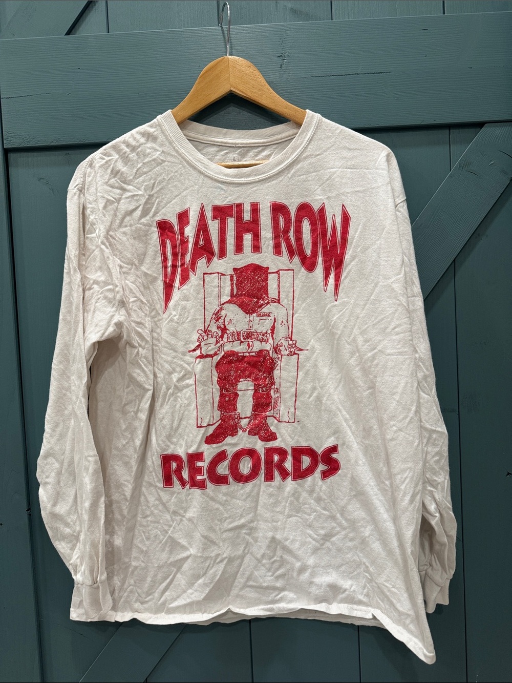 Death Row Records Long Sleeve Graphic Tee - White/Red